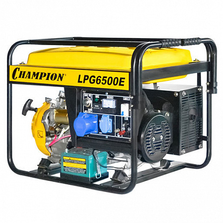 Генератор CHAMPION LPG6500E (бензин+газ 4/4,5кВт 16лс 25л 12В 81кг, эл.стартер, счетчик)