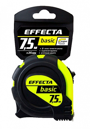 Рулетка с магнитом, 7,5 м x 25 мм//EFFECTA Basic